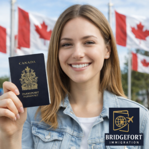 Square Female holding passport